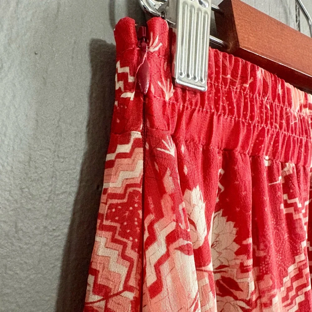 CHUFY Red and Pink Patterned Maxi Skirt - Picture 3 of 6